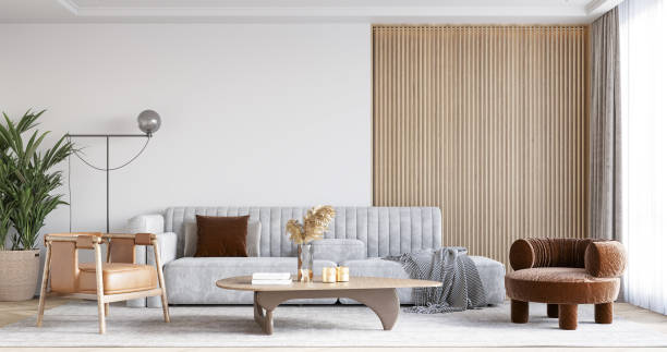 istock Interior Living Room Wall Mockup 1309956086
