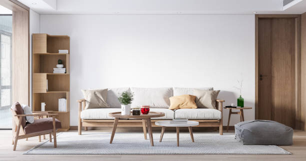 istock Interior Living Room Wall Mockup 1309956124