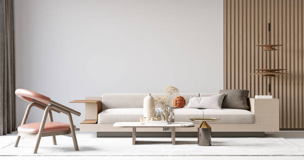istock Interior Living Room Wall Mockup 1309956154
