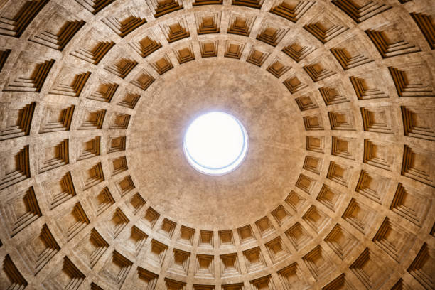 cúpula monumental do panteão - ancient rome pantheon rome church dome - fotografias e filmes do acervo