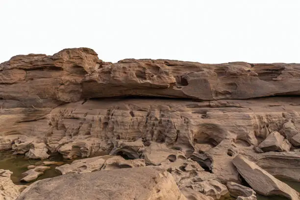 Photo of Big rock, isolated on the white background,Rock - Object, Stone - Object, Boulder - Rock, Cut Out, White Background