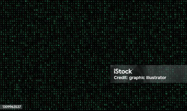 Code Green Background With Numbers Digital Data Design Pattern Network ...