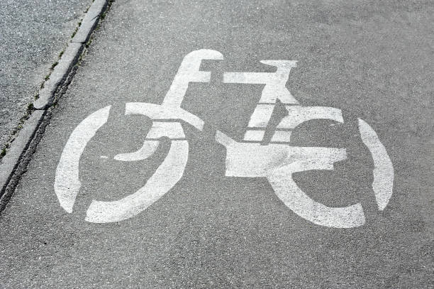 istock Bicycle lane road sign 1309963663