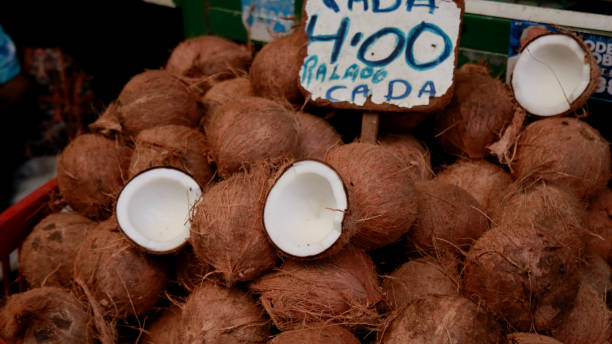 istock dry coconut for sale at fair 1309965116