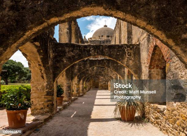 Walkway At The San Jose Mission In San Antonio Tx Usa Stock Photo - Download Image Now