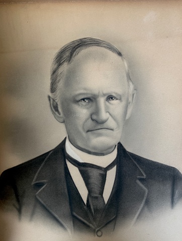 Portrait of Sir Ian Standish Monteith Hamilton (1853 - 1947). Vintage photo etching circa late 19th century.