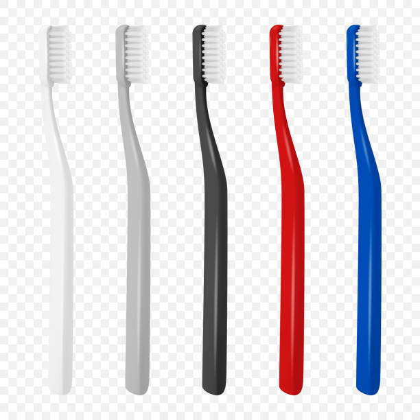 ベクター3d現実的なプラスチックブランク歯ブラシアイコンセットは透明な背景に隔離されています。デザインテンプレート、モックアップ。歯科、ヘルスケア、衛生概念。フロント、サイ� - toothbrush点のイラスト素材／クリップアート素材／マンガ素材／アイコン素材