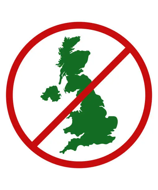Vector illustration of The concept of UK travel restrictions.