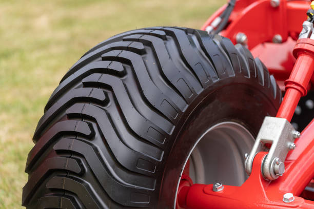 istock Element of agriculture machine with new tire 1309975572