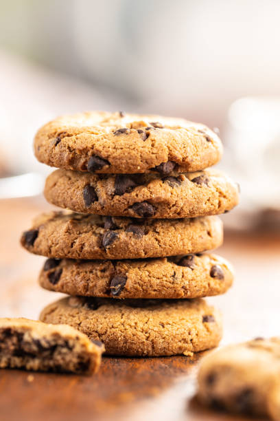 istock Tasty biscuits with chocolate. Sweet chocolate cookies 1309977977