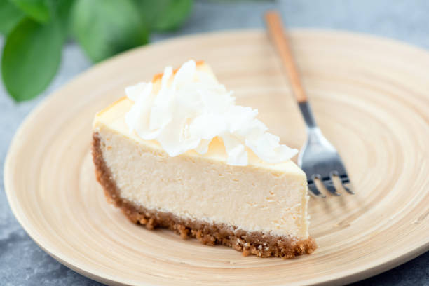 istock Slice of cheesecake on a plate 1309978139