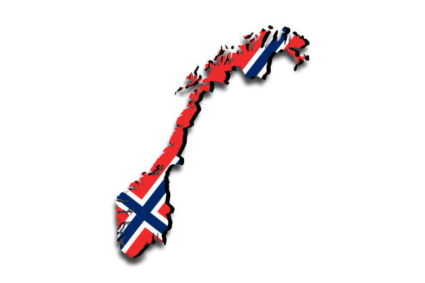 istock Outline map of Norway with the national flag 1309979352
