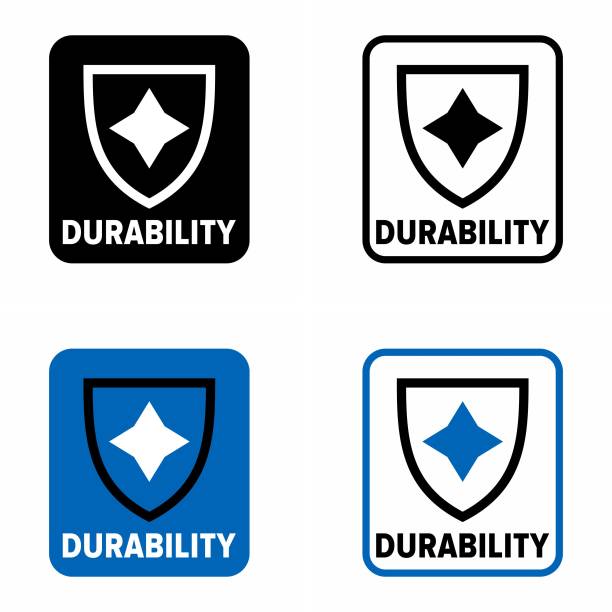ilustrações de stock, clip art, desenhos animados e ícones de durability product ability and property information sign - durabilidade