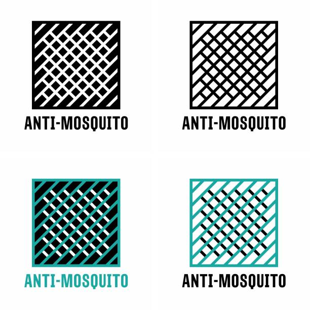 ilustrações, clipart, desenhos animados e ícones de sinal de informação da rede de proteção da malha repelente anti-mosquito - netting