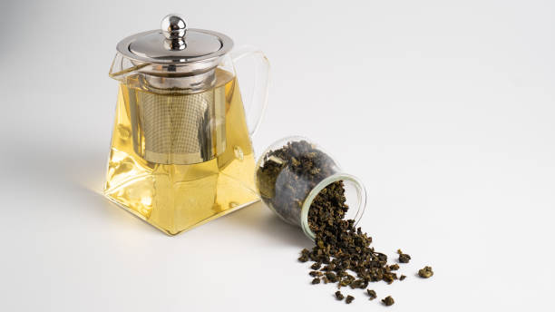 istock White tea in a transparent glass teapot. Refreshing white tea. Brewed white tea 1309984508