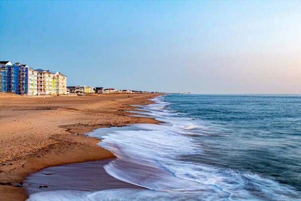 istock Sandbridge beach coastline as sunrise 1309990959
