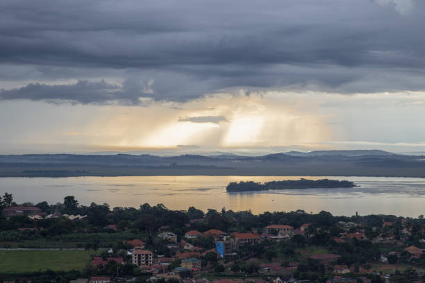 Kampala Early morning in Uganda's capital, Kampala, with Lake Victoria in the background. lake victoria stock pictures, royalty-free photos & images
