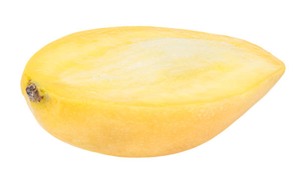istock Half of cutted yellow ripe mango isolated on white background 1310002605