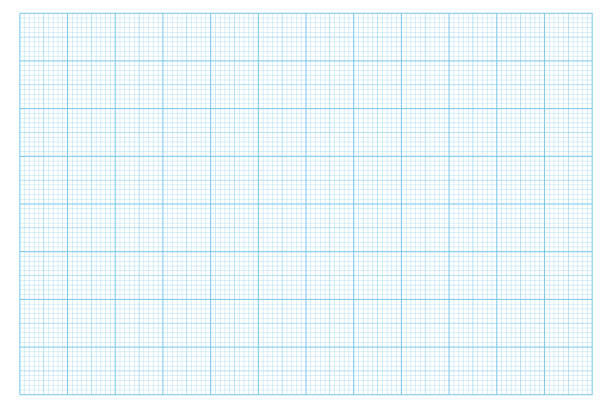 ミリメートルグラフ紙グリッド。抽象的な二乗背景。学校、技術工学ラインスケール測定のための幾何学模様。透明な背景に隔離された教育のための並んだ空白 - graph paper mesh paper book点のイラスト素材／クリップアート素材／マンガ素材／アイコン素材