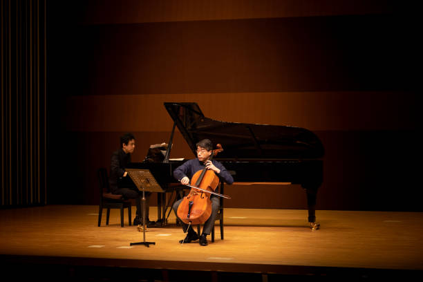 istock Musicians playing cello and piano at classical music concert 1310006842