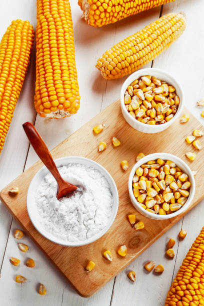Starch and corn cob stock photo
