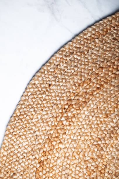 istock Jute rug, natural fiber carpet, 1310007986