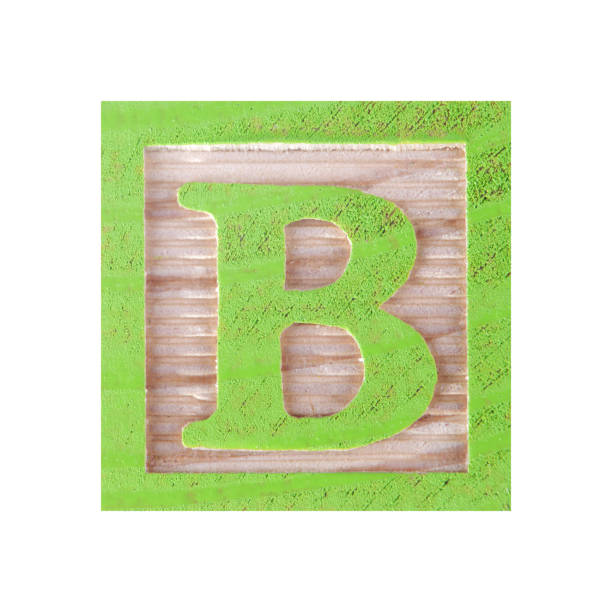 istock Letter B child's wood block on white with clipping path 1310010005