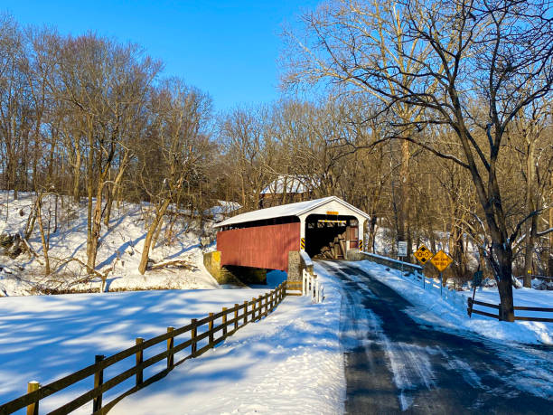 istock Mercer's Mill Covered Bridge in Lancaster County Pennsylvania 1310012515