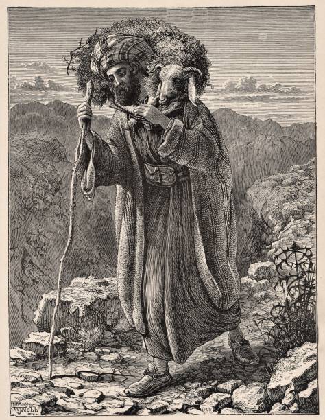 потерянная притча о ягненке, библейская теология - shepherds staff stock illustrations