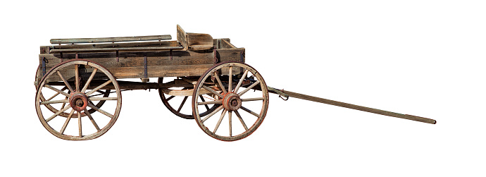 white background, side view of wagon, full view of wagon, no people, cut out