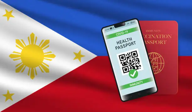 Vector illustration of Vaccination and immunity passport for Philippines