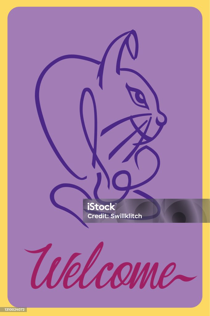 Welcome Comic Rabbit Welcome Rabbit Stock Illustration - Download Image Now - Abstract ...
