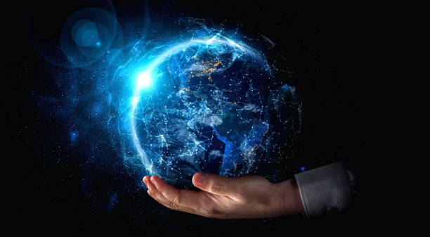 istock Global network connection covering earth with link of innovative perception 1310030276