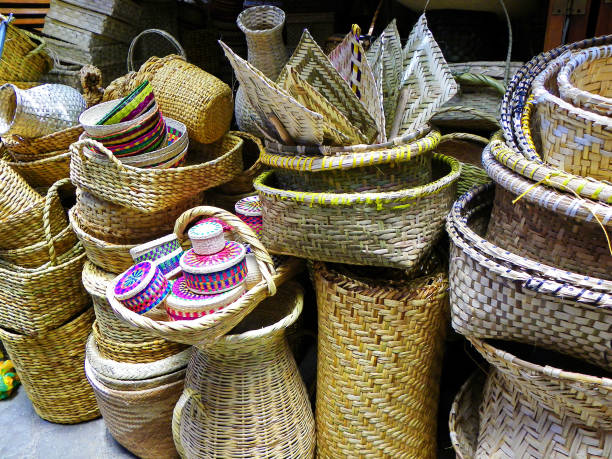istock Woven baskets made from fiber, Ecuador 1310031104