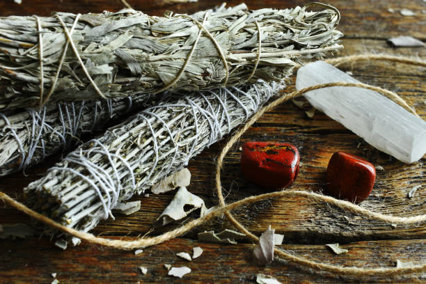 istock White Sage Healing Smudge Bundles and Red Jasper 1310031205
