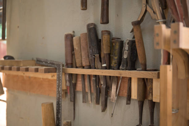 istock A rack full of chisel and handtools for wood carving in a workshop 1310032546