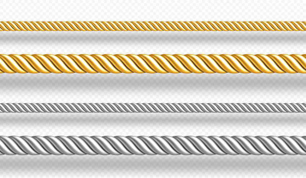 金と銀のロープ、ねじれたツイン - rope点のイラスト素材／クリップアート素材／マンガ素材／アイコン素材