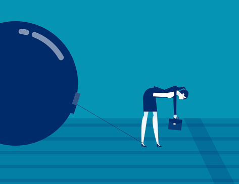 Businesswoman With Tired Of Dragging The Iron Ball Stock Illustration - Download Image Now - Ball and Chain, Escaping, Beginnings - iStock Businesswoman With Tired Of Dragging The Iron Ball Stock Illustration - Download Image Now - Ball and Chain, Escaping, Beginnings - iStock