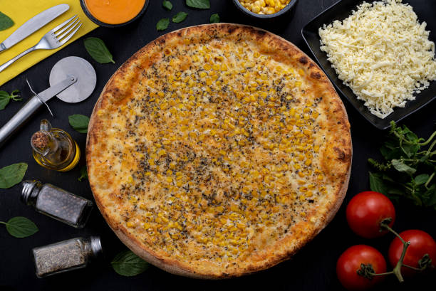 istock Pizza with mozzarella cheese, parmesan, tomato sauce and oregano 1310033983