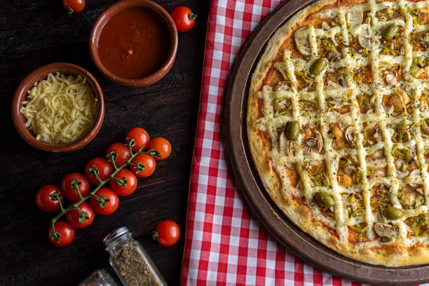 istock Leek pizza with champignons and catupiry cheese 1310034132
