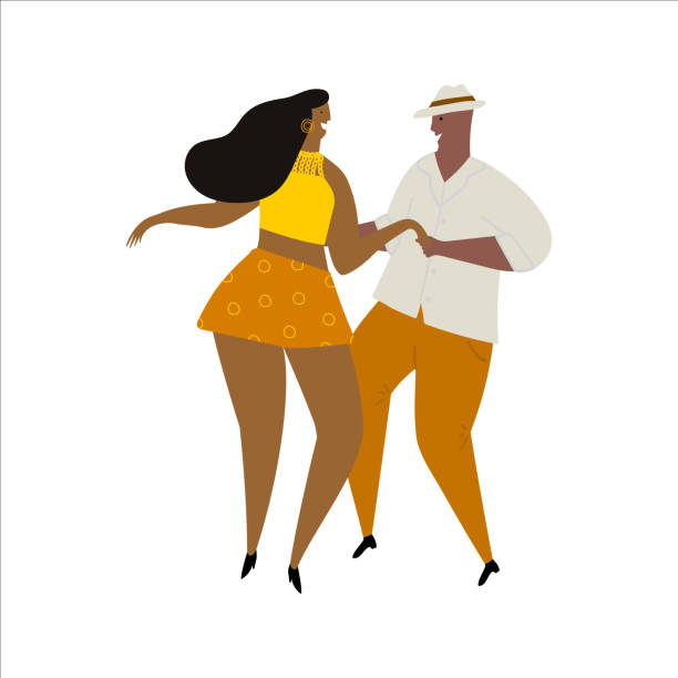 Ilustración de Ilustración De Dibujos Animados Vectores Dibujados A Mano De  Una Pareja Bailando Sexy Divertida Bachata Salsa Mambo Baile De Kizomba  Aislado Sobre Fondo Blanco Escuela De Danza Festival Fiesta Carnaval