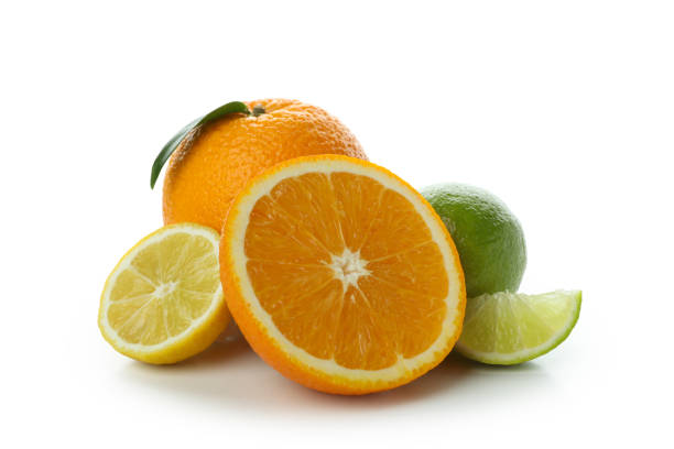 istock Fresh ripe grapefruits isolated on white background 1310044522