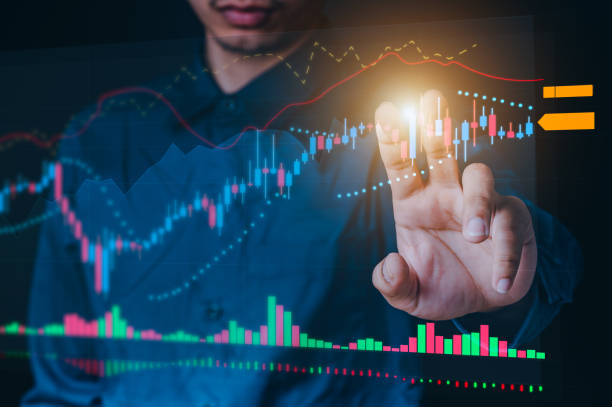 istock Businessmen use the index finger to touch the icon for future web technology icons that work in digital charts, business strategy concepts, Business man concepts, technology concepts. 1310044619