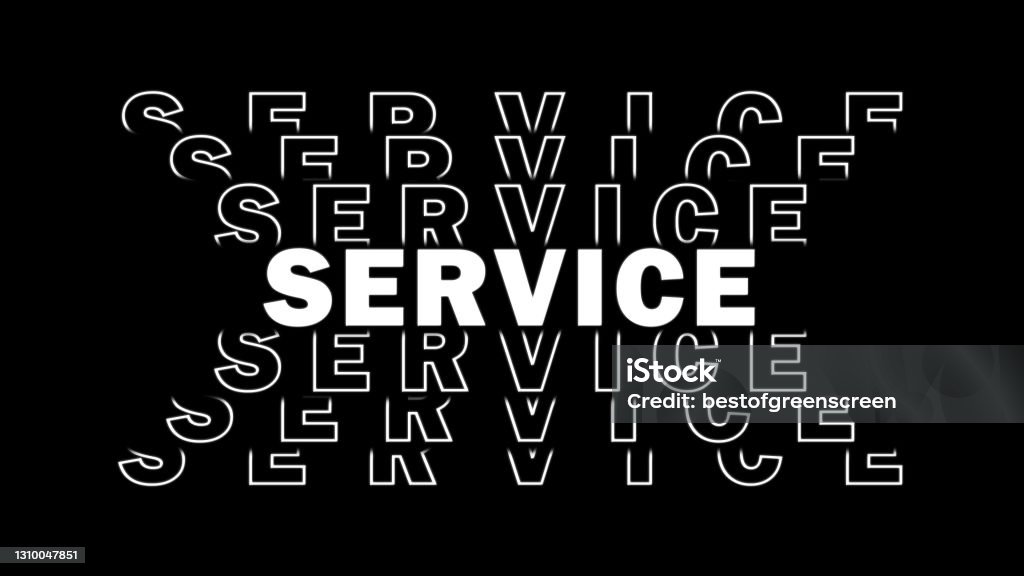 Service White Lettering With Repeating Effect On Black Background Stock ...