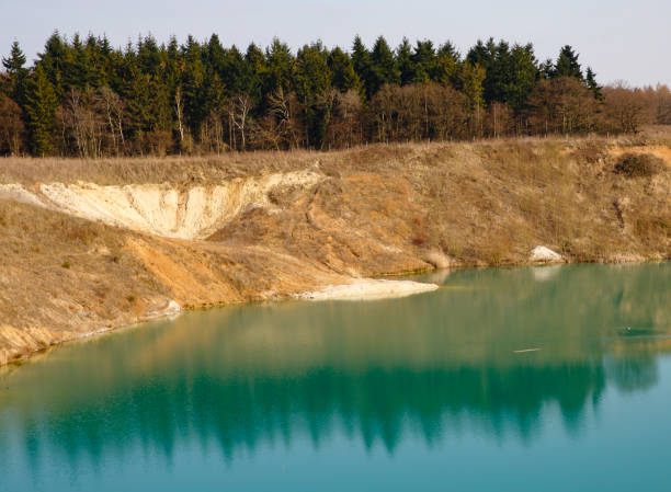 istock Wide landscape at the quarry pond 1310048569