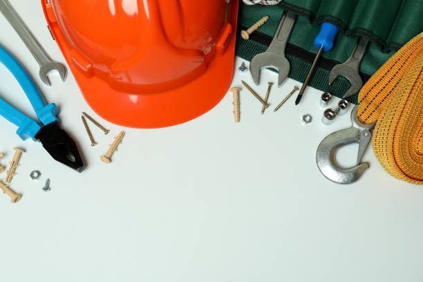 istock Concept of Labor Day with construction tools on white background 1310048591