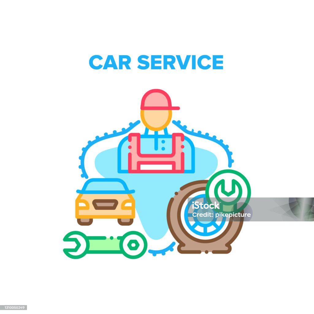 Car Service Vector Image Car Service Vector Concept Color Illustration Stock Illustration ...