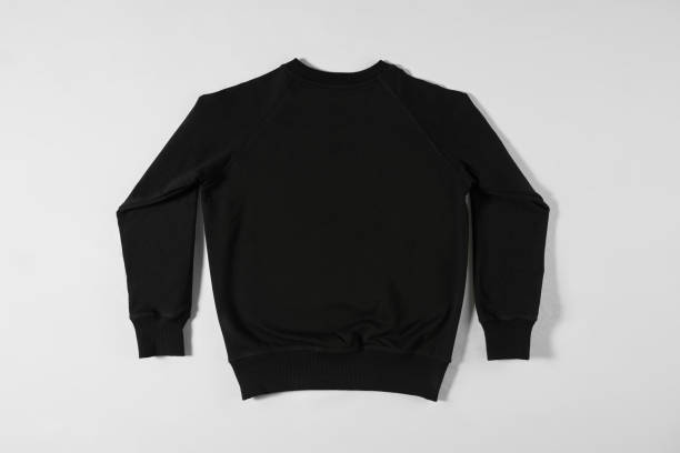 istock Black casual sweatshirt for kids on grey background 1310051876