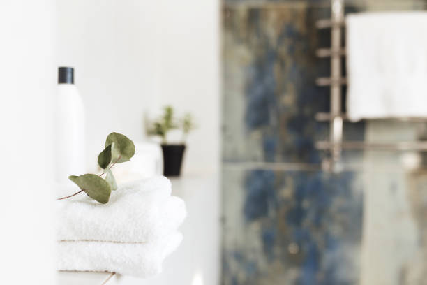 istock Bathroom style, bath accessories. Household, hotel cleaning concept 1310053258