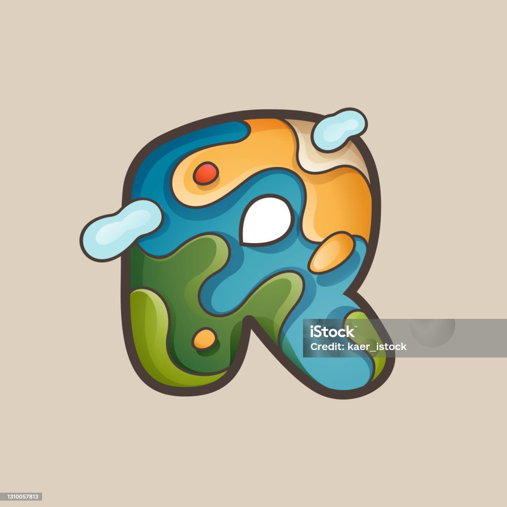 Map Letter R Letter R Logo With Topographic Map Line Pattern Stock Illustration ...